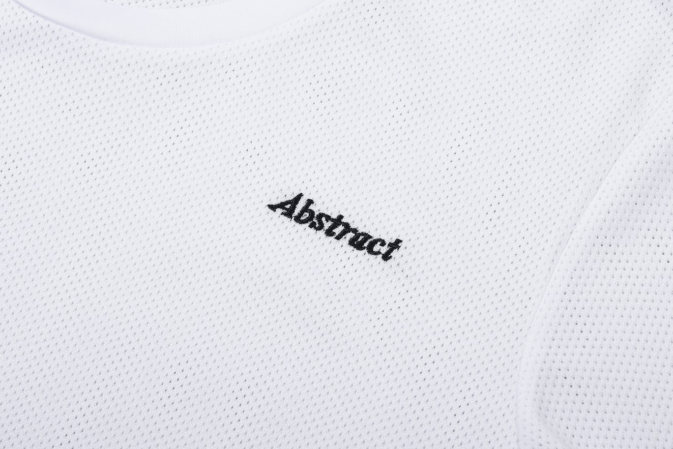Abstract Boys Swim Top - White Mesh/Navy Poly Sides - Short Sleeve -