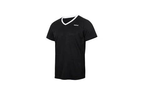 Abstract Boys Swim Top - Black Stretch Poly - Short Sleeve -