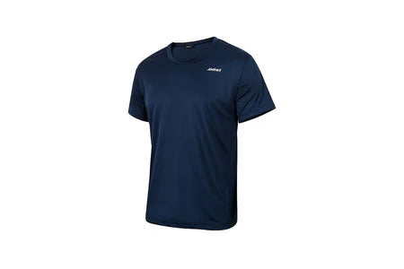 Abstract Boys Swim Top - Navy Stretch Poly - Short Sleeve -