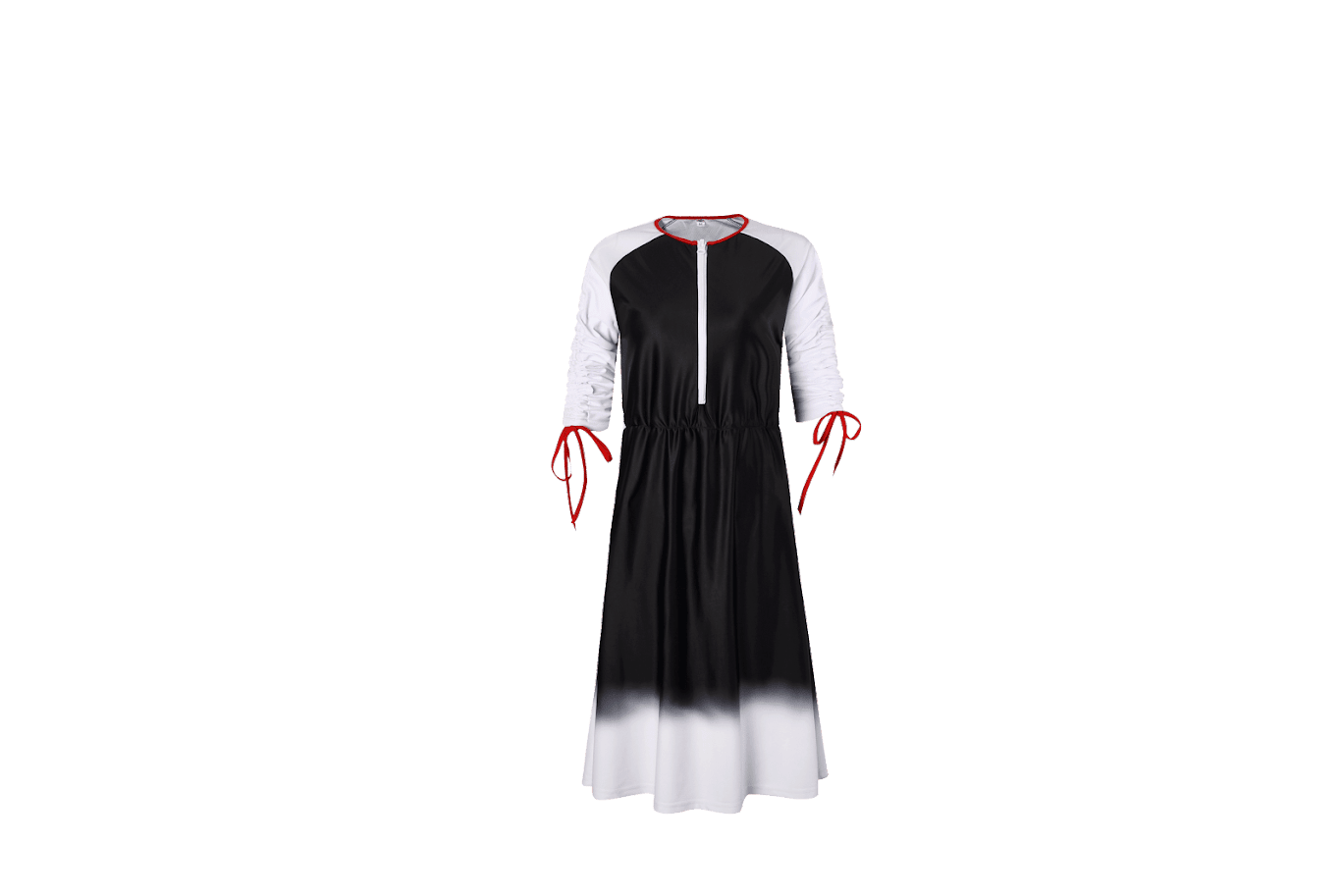 Abstract Girls Swim Dress - Black Dip Dye -