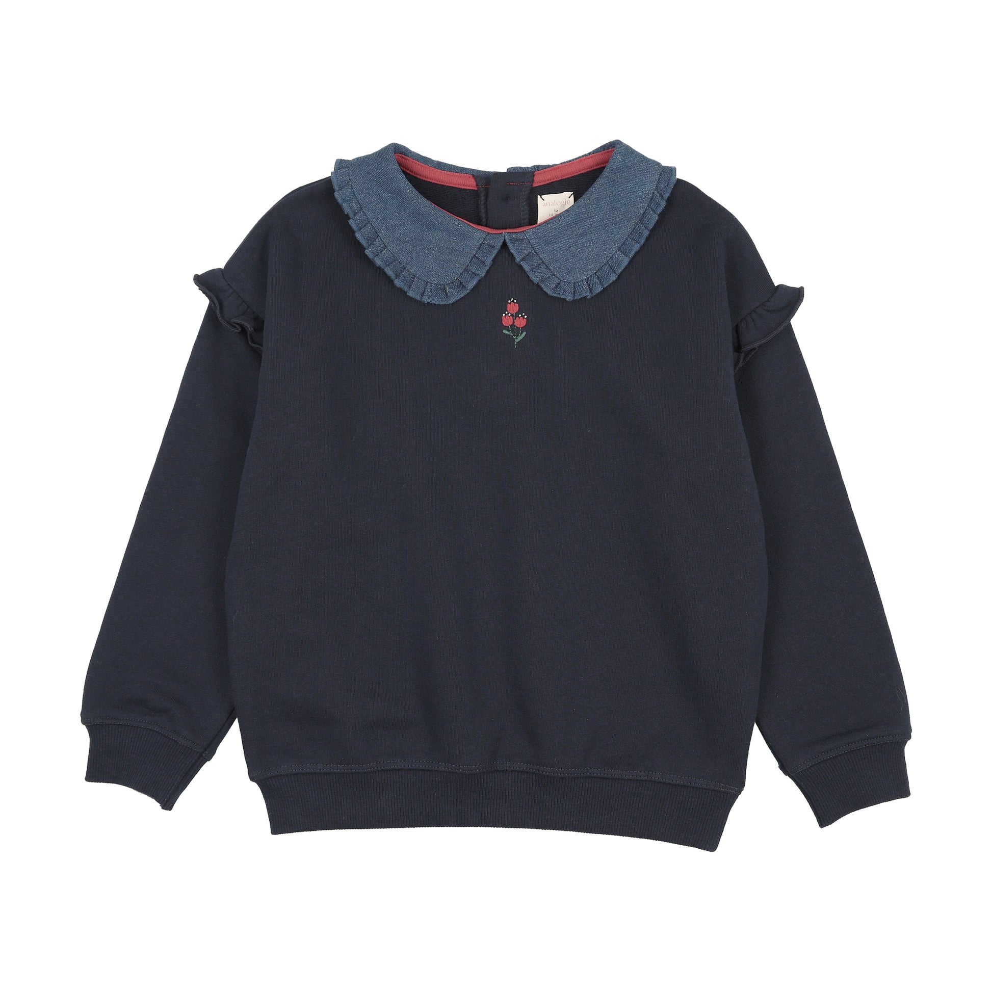 Analogie Sweet Campaign Denim Collar Ruffle Sweatshirt - FW26 -