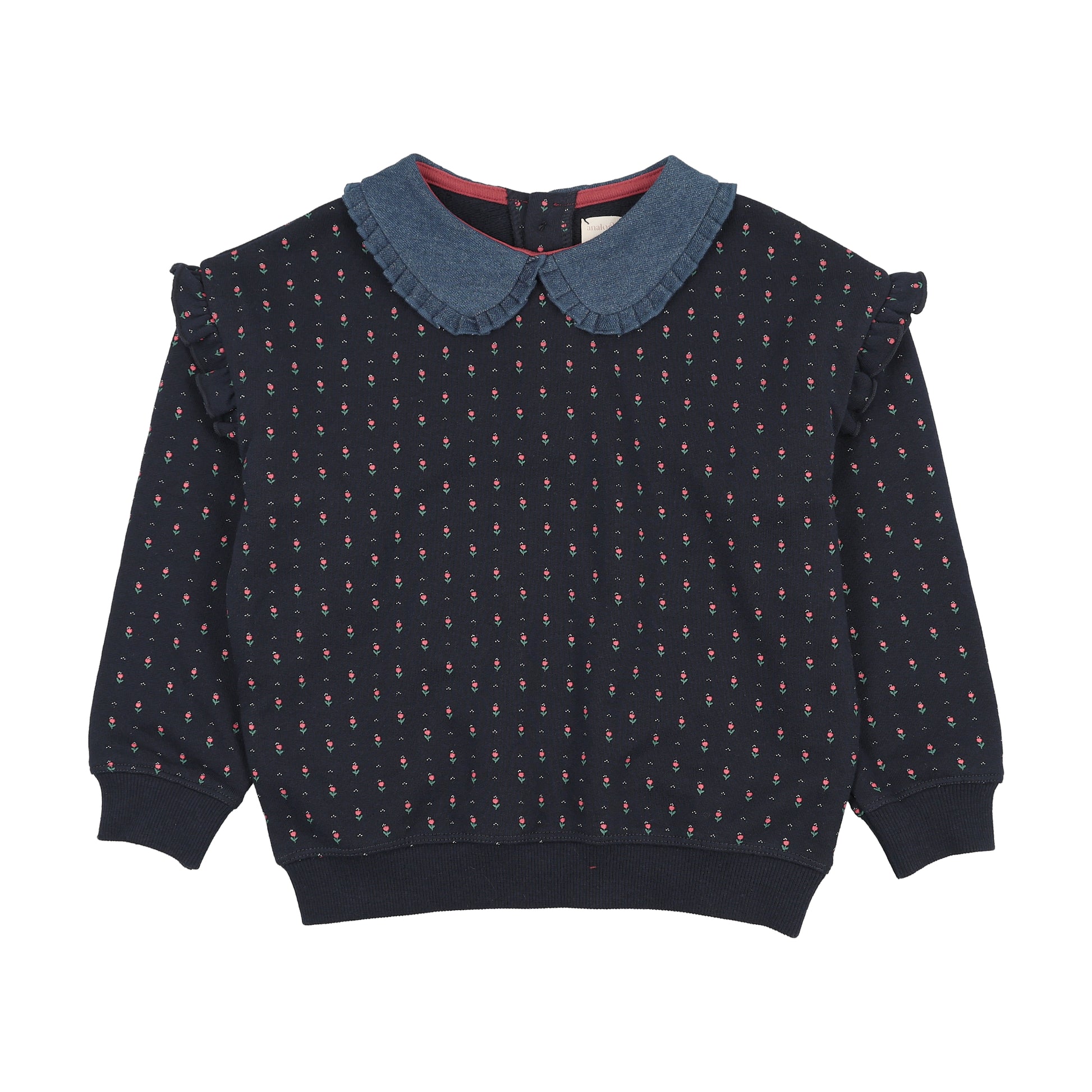 Analogie Sweet Campaign Denim Collar Ruffle Sweatshirt - FW26 -