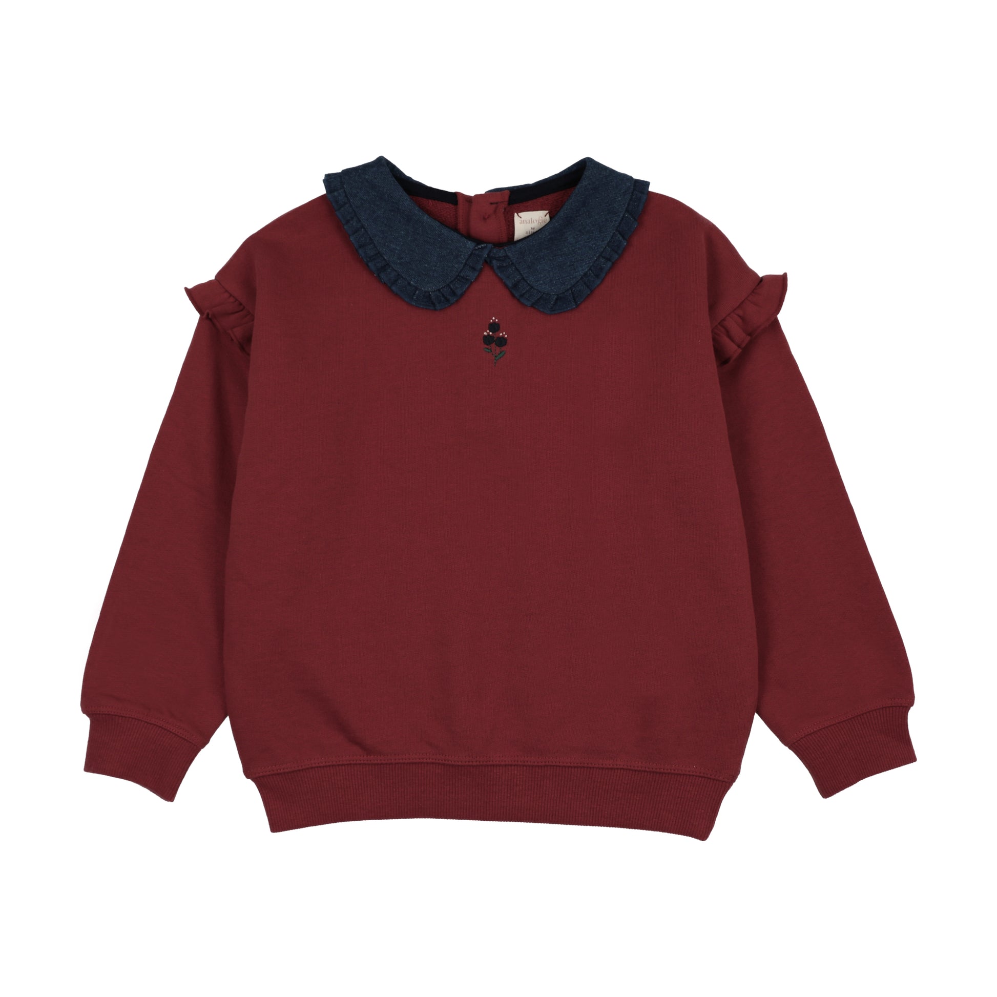 Analogie Sweet Campaign Denim Collar Ruffle Sweatshirt - FW26 -