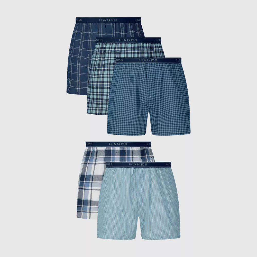 Hanes Mens Printed Woven Boxer - Assorted 4 Pack - 841BX4 -