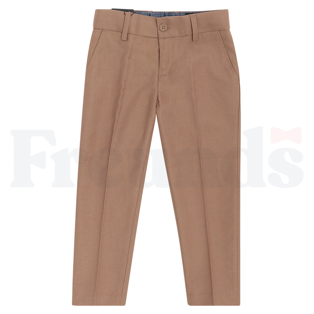 Armando Martillo Boys Dress Pants - Slim Fit - Adjustable Waist - Brown Collection - 603P -