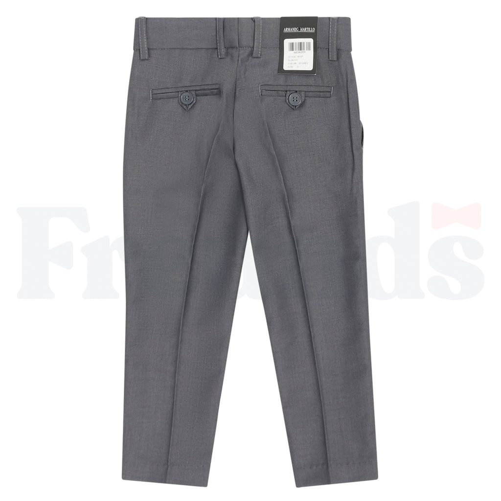 Armando Martillo Boys Dress Pants - Slim Fit - Adjustable Waist - Grey Collection - 603P -