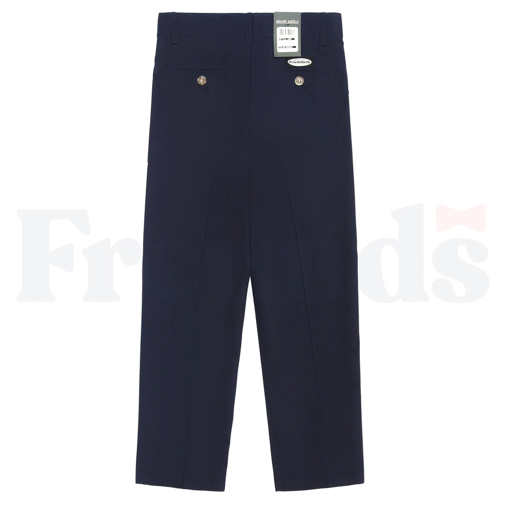 Armando Martillo Boys Poly/Cotton Pants - Regular Fit - Adjustable Waist - Flat Front - 158P -