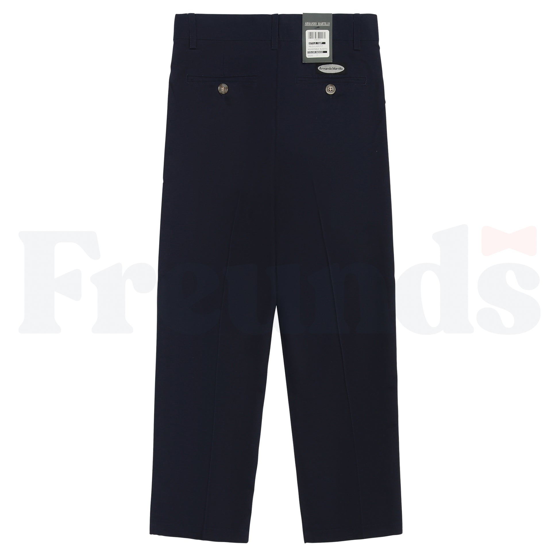 Armando Martillo Boys Poly/Cotton Pants - Regular Fit - Adjustable Waist - Flat Front - 158P -
