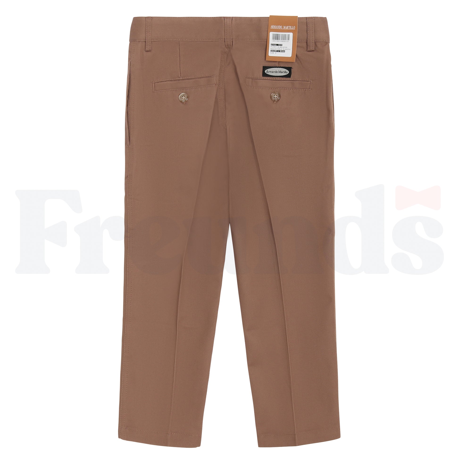 Armando Martillo Boys Poly/Cotton Pants - Husky Fit/Slim Legs - Brown Collection - 157H -