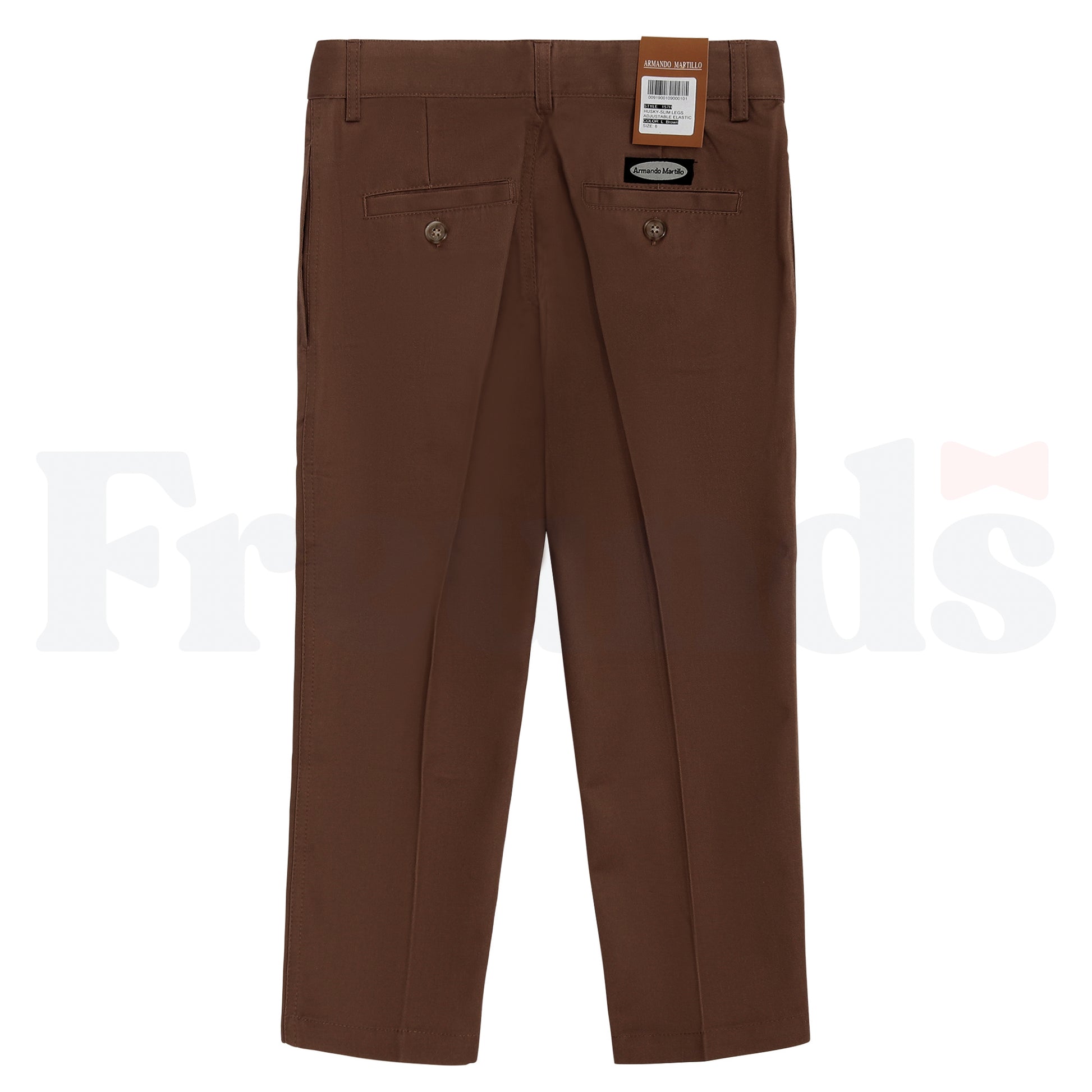 Armando Martillo Boys Poly/Cotton Pants - Husky Fit/Slim Legs - Brown Collection - 157H -