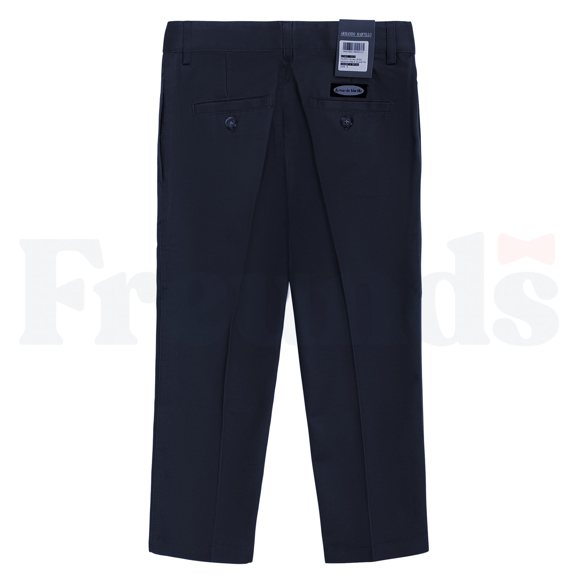 Armando Martillo Boys Poly/Cotton Pants - Husky Fit - Flat Front - Adjustable Waist - 159H -