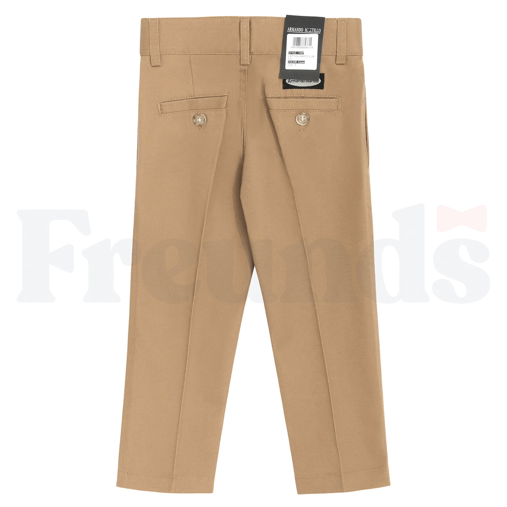 Armando Martillo Boys Poly/Cotton Pants - Slim Fit - Brown Collection - 159P -