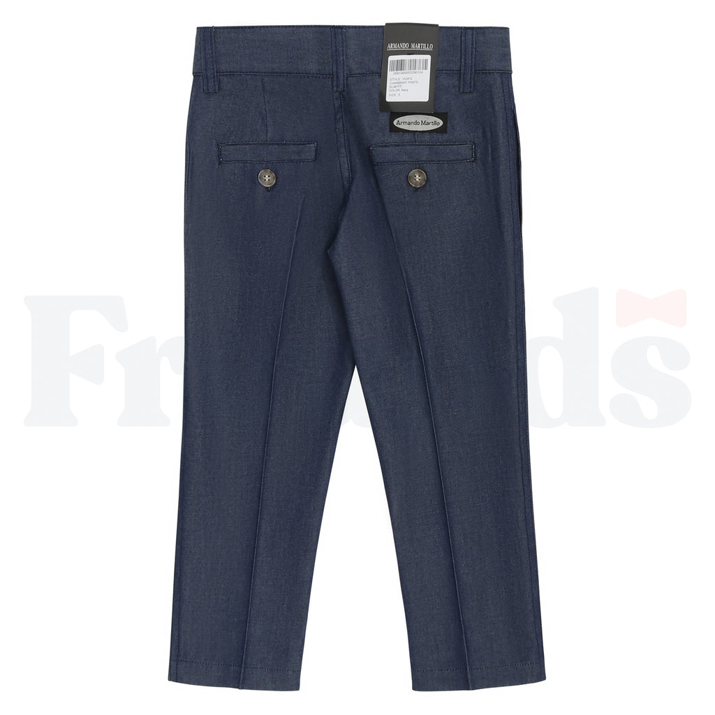 Armando Martillo Boys Poly/Cotton Pants - Slim Fit  - Chambray Collection - 153PS -