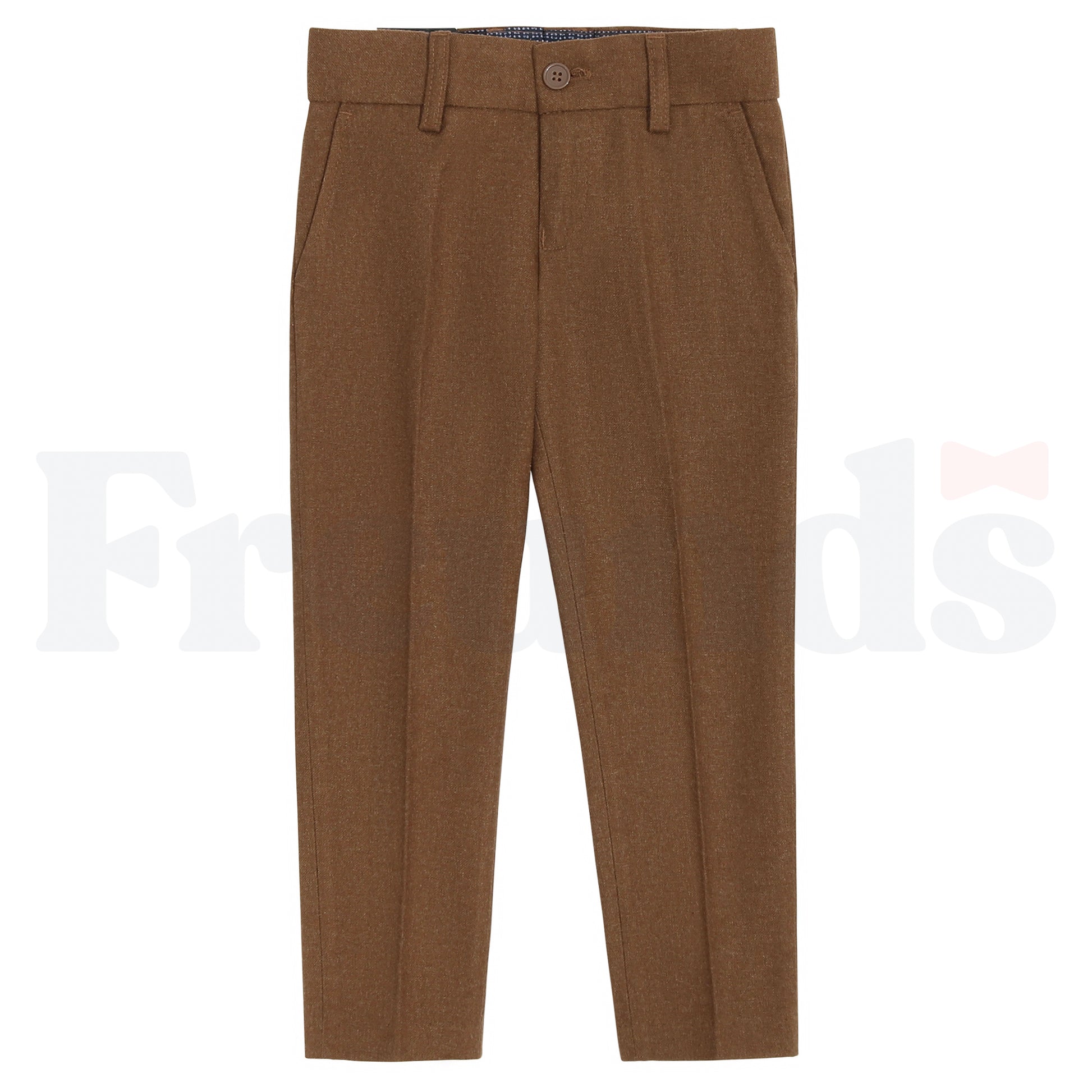 Armando Martillo Wool Look Dress Pants - Adjustable Elastic - Slim Fit - Brown Collection - 609S -