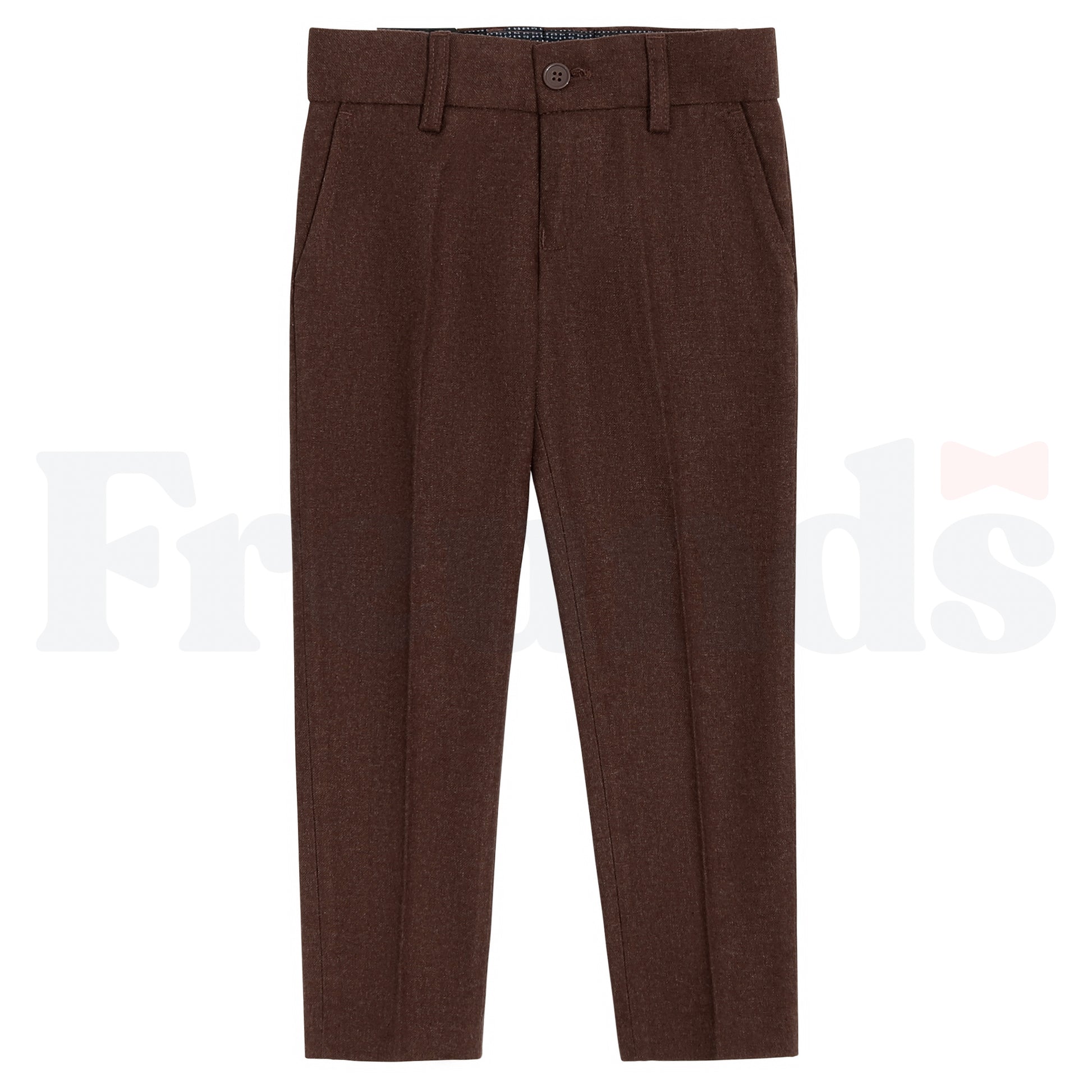 Armando Martillo Wool Look Dress Pants - Adjustable Elastic - Slim Fit - Brown Collection - 609S -