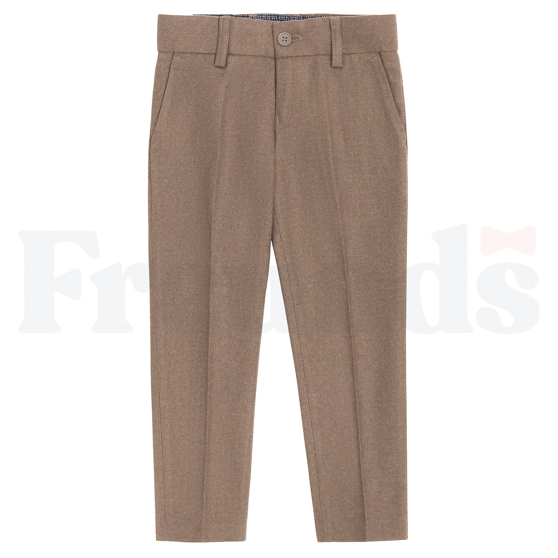 Armando Martillo Wool Look Dress Pants - Adjustable Elastic - Slim Fit - Brown Collection - 609S -