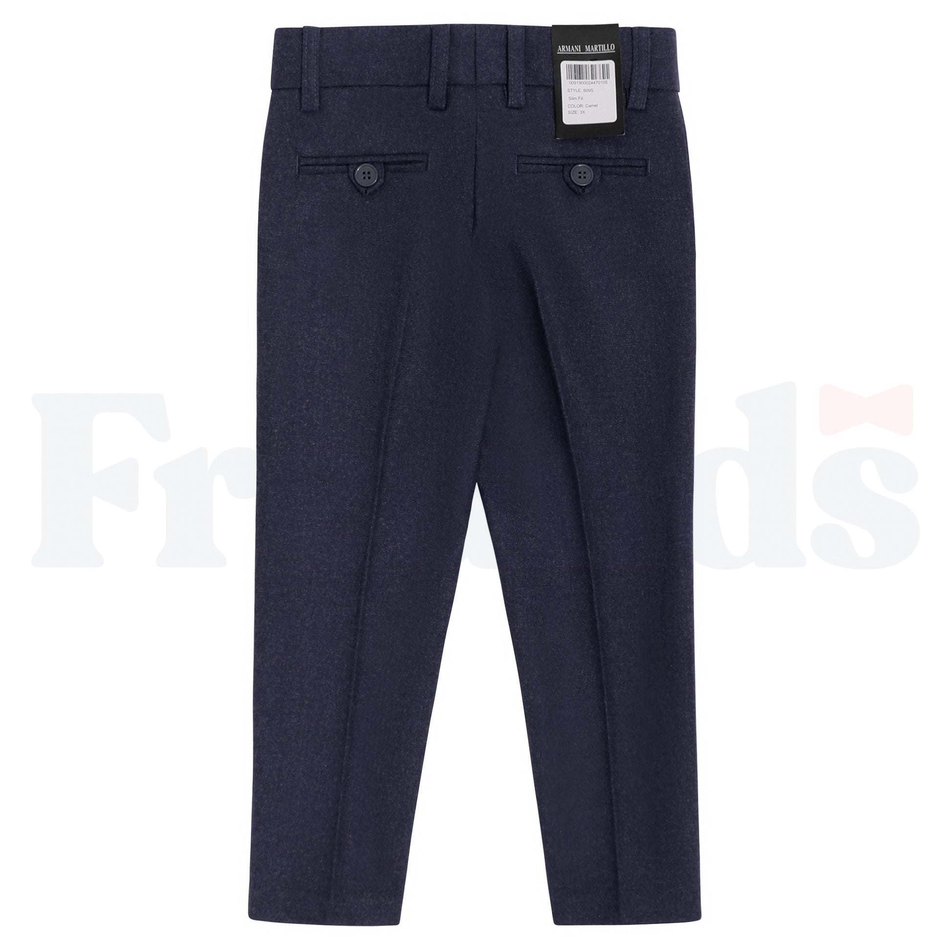 Armando Martillo Wool Look Dress Pants - Toddler Sizes - Adjustable Elastic - Slim Fit - 609S -