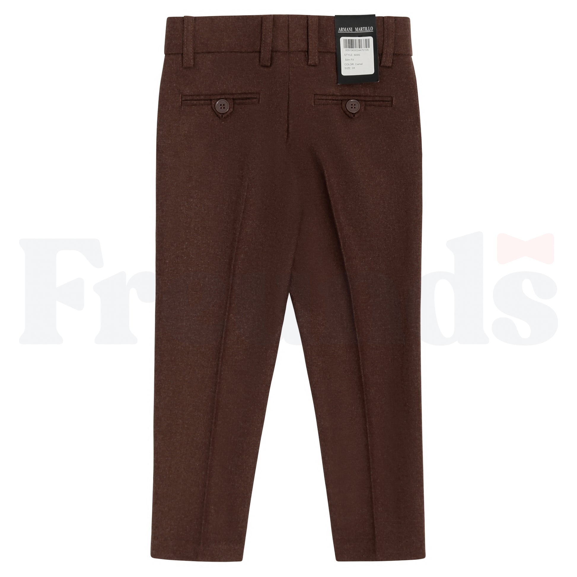 Armando Martillo Wool Look Dress Pants - Adjustable Elastic - Slim Fit - Brown Collection - 609S -