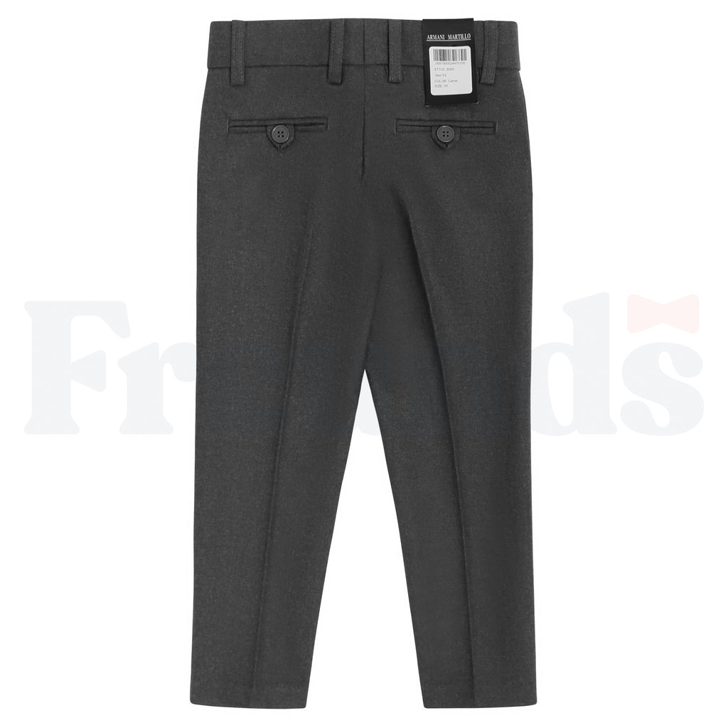 Armando Martillo Wool Look Dress Pants - Toddler Sizes - Adjustable Elastic - Slim Fit - 609S -