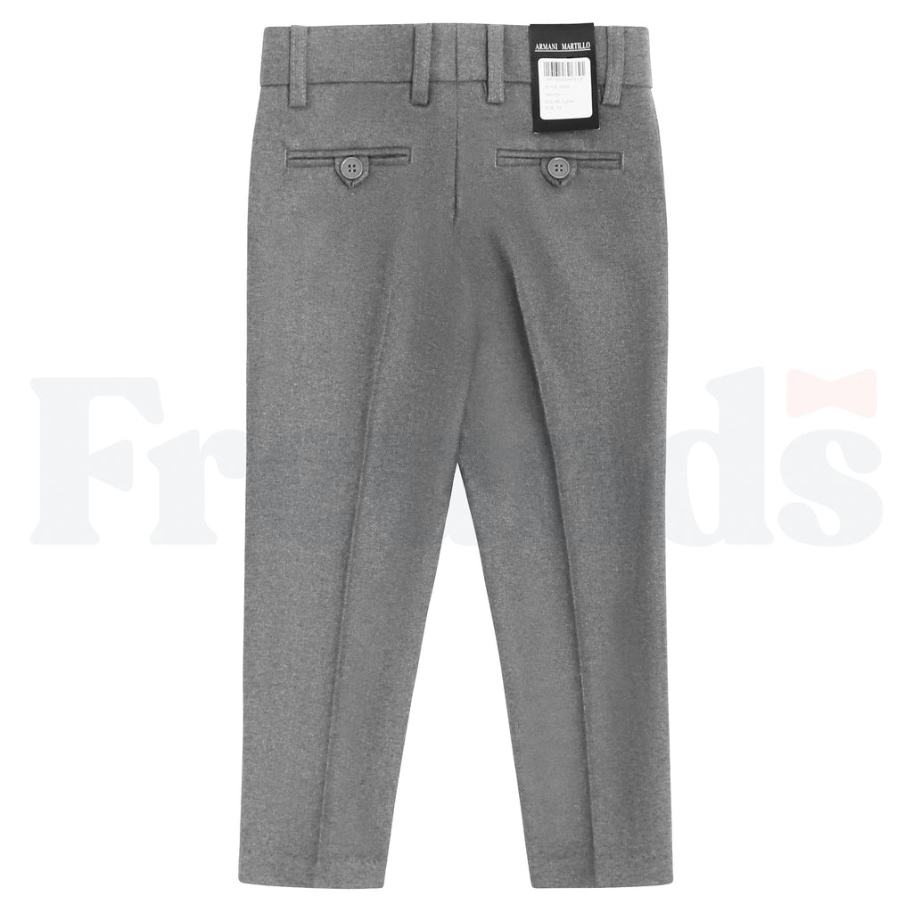 Armando Martillo Wool Look Dress Pants - Toddler Sizes - Adjustable Elastic - Slim Fit - 609S -