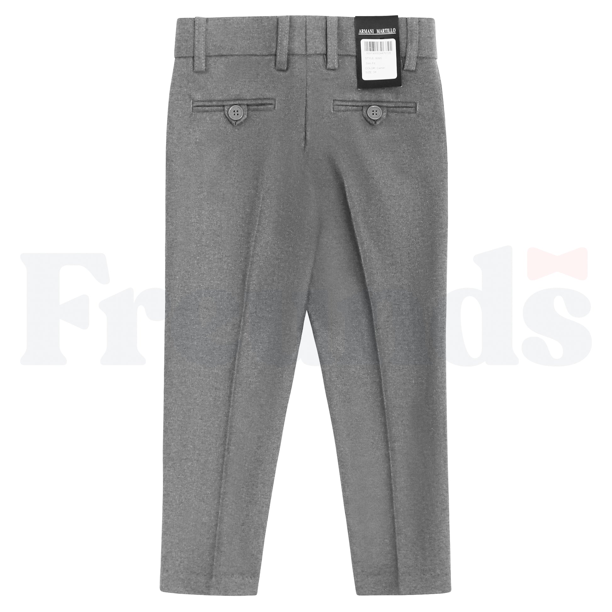 Armando Martillo Wool Look Dress Pants - Toddler Sizes - Adjustable Elastic - Slim Fit - 609S -