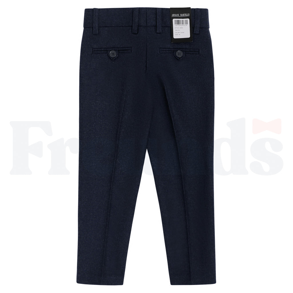 Armando Martillo Wool Look Dress Pants - Toddler Sizes - Adjustable Elastic - Slim Fit - 609S -