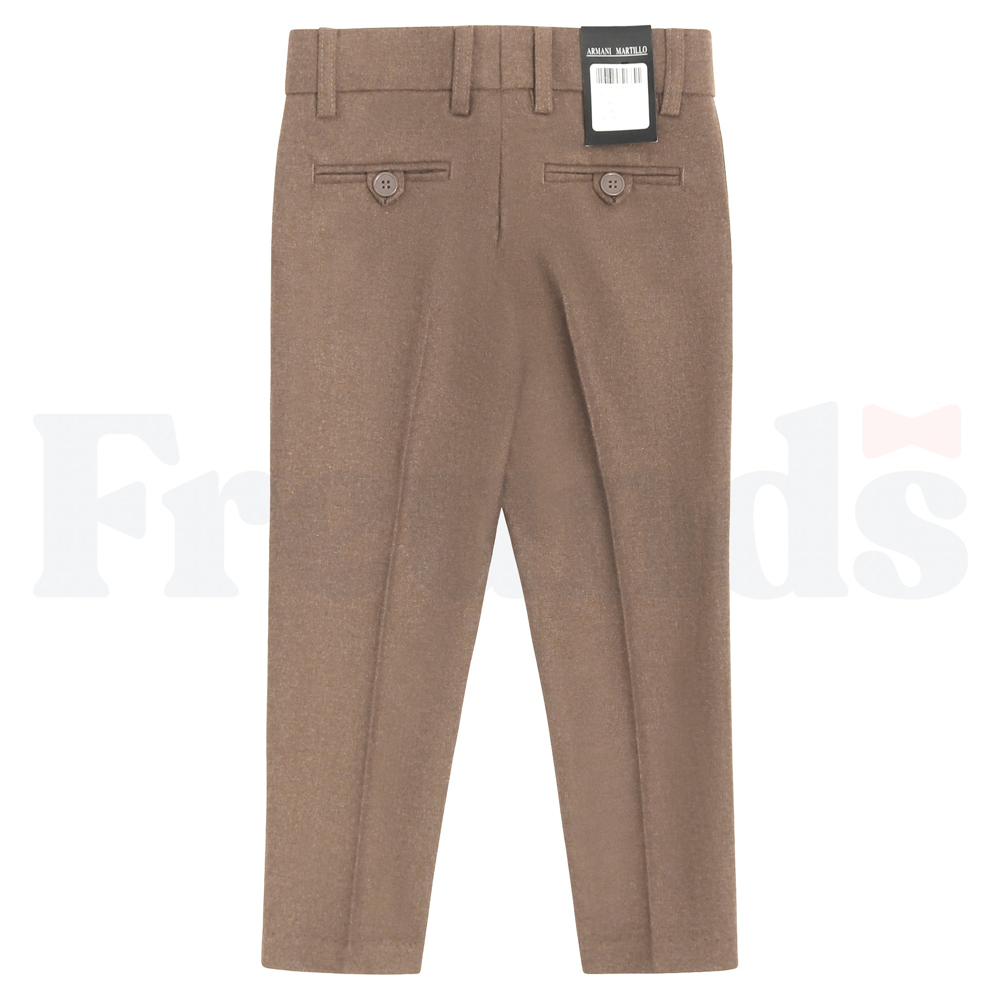 Armando Martillo Wool Look Dress Pants - Adjustable Elastic - Slim Fit - Brown Collection - 609S -