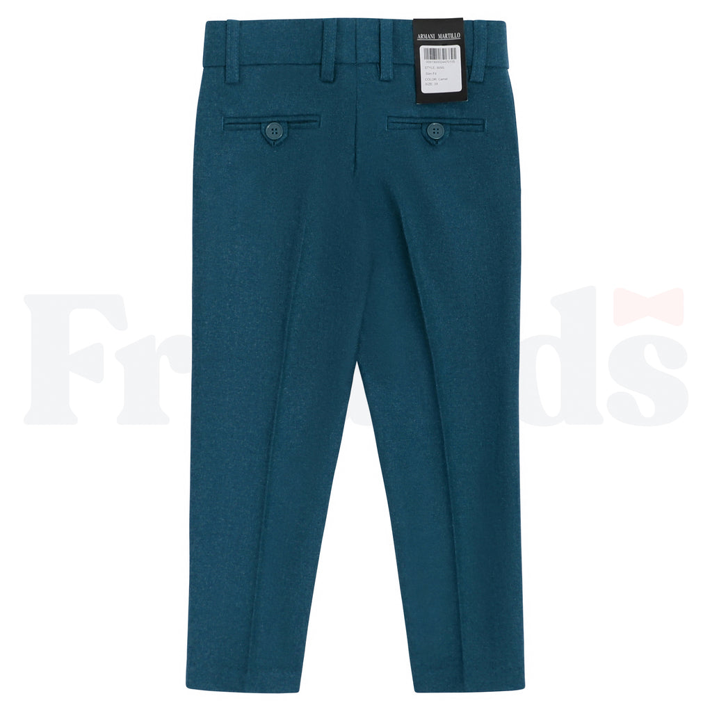 Armando Martillo Wool Look Dress Pants - Toddler Sizes - Adjustable Elastic - Slim Fit - 609S -