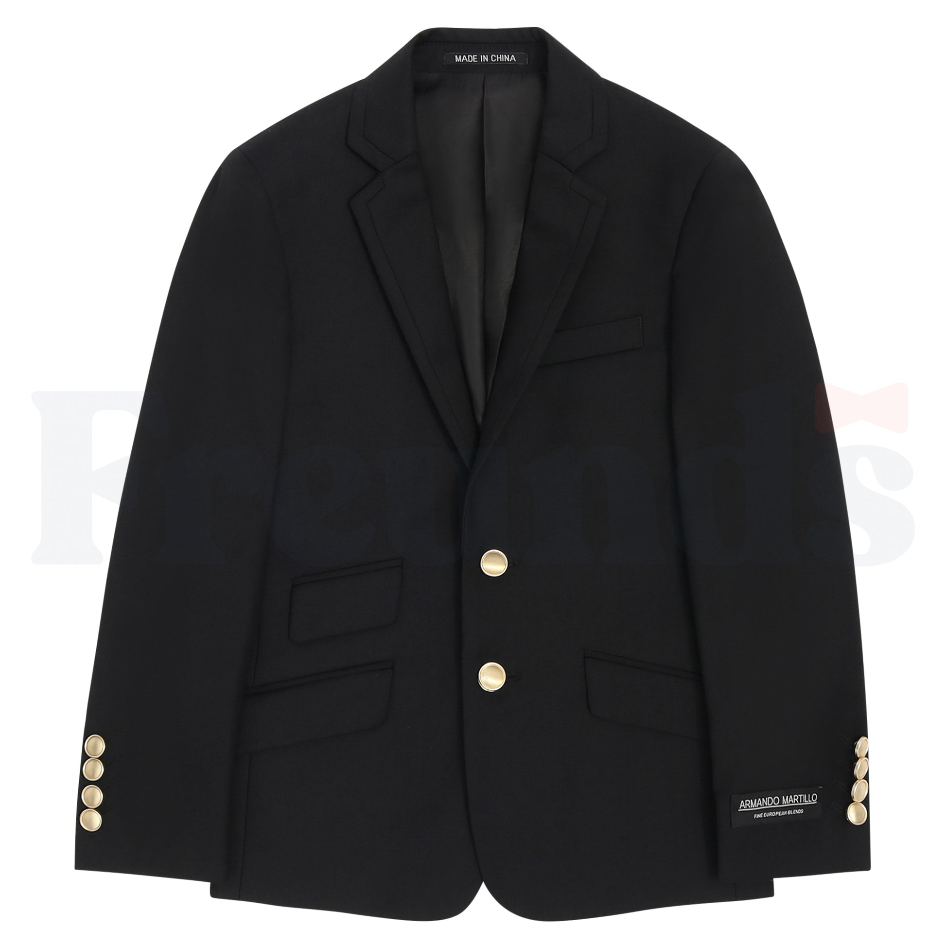 Armando Martillo Boys Slim Fit 4pc Suit - Gold Buttons - 604SL -