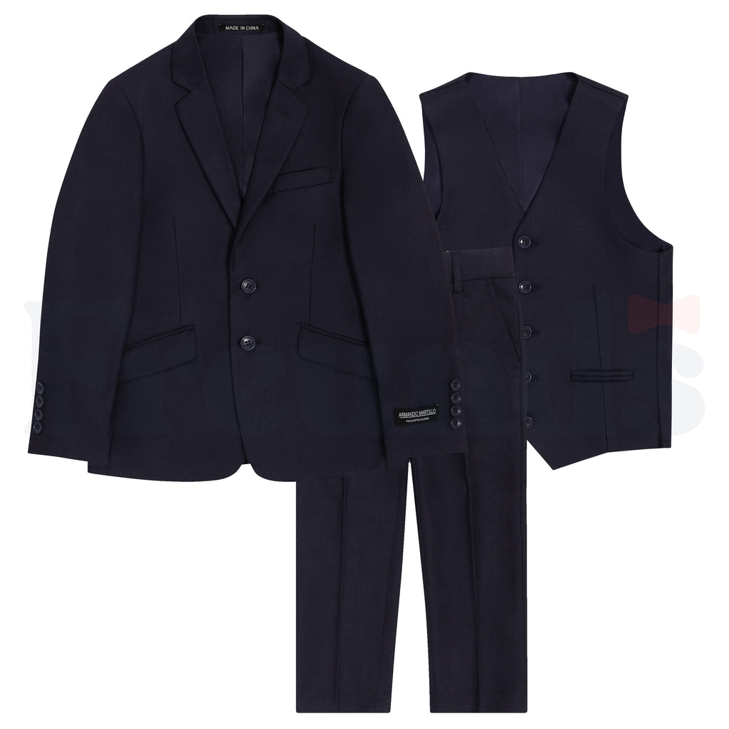 Armando Martillo Boys 3pc Suit - Husky Fit - Single Breasted - 605H -
