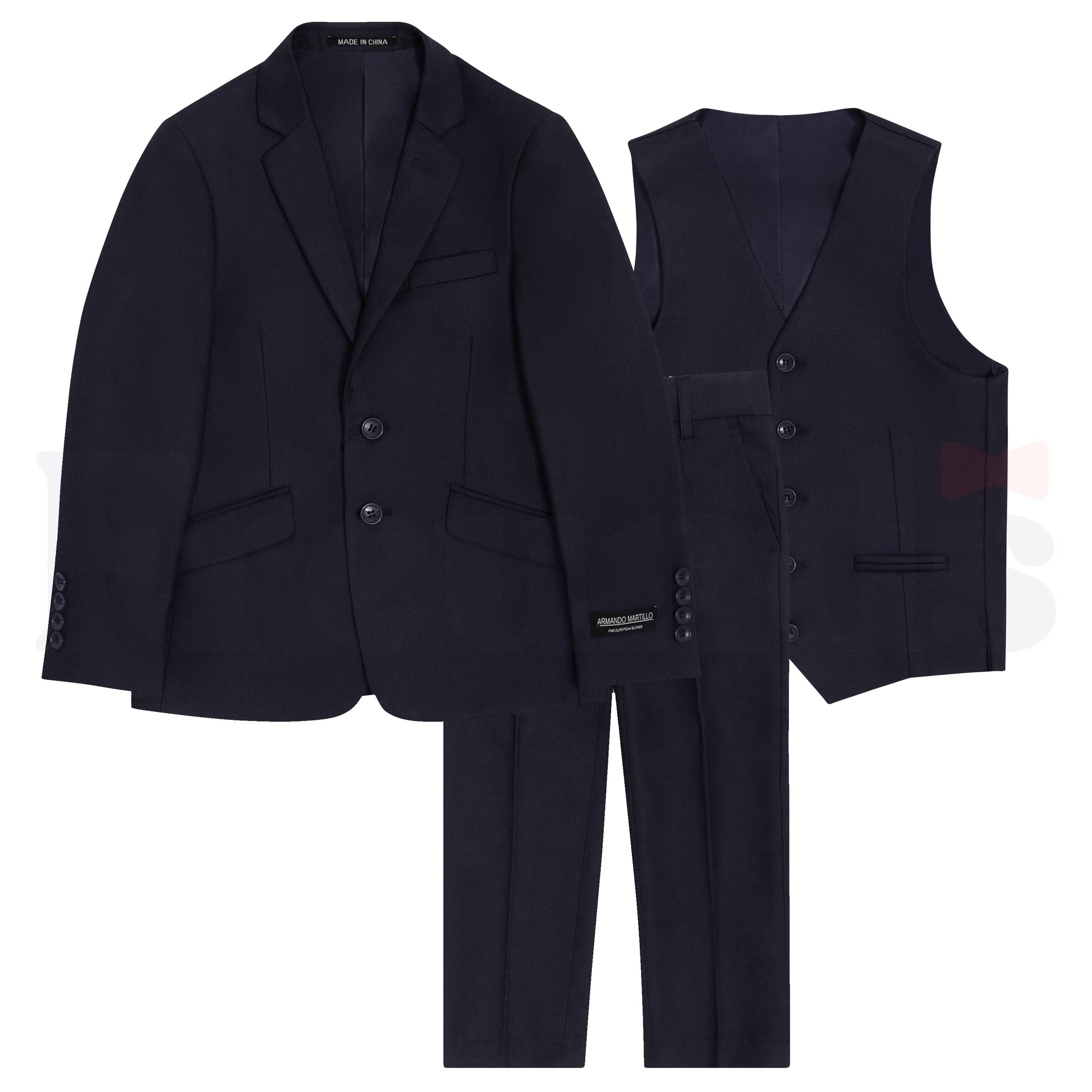 Armando Martillo Boys 3pc Suit - Husky Fit - Single Breasted - 605H -