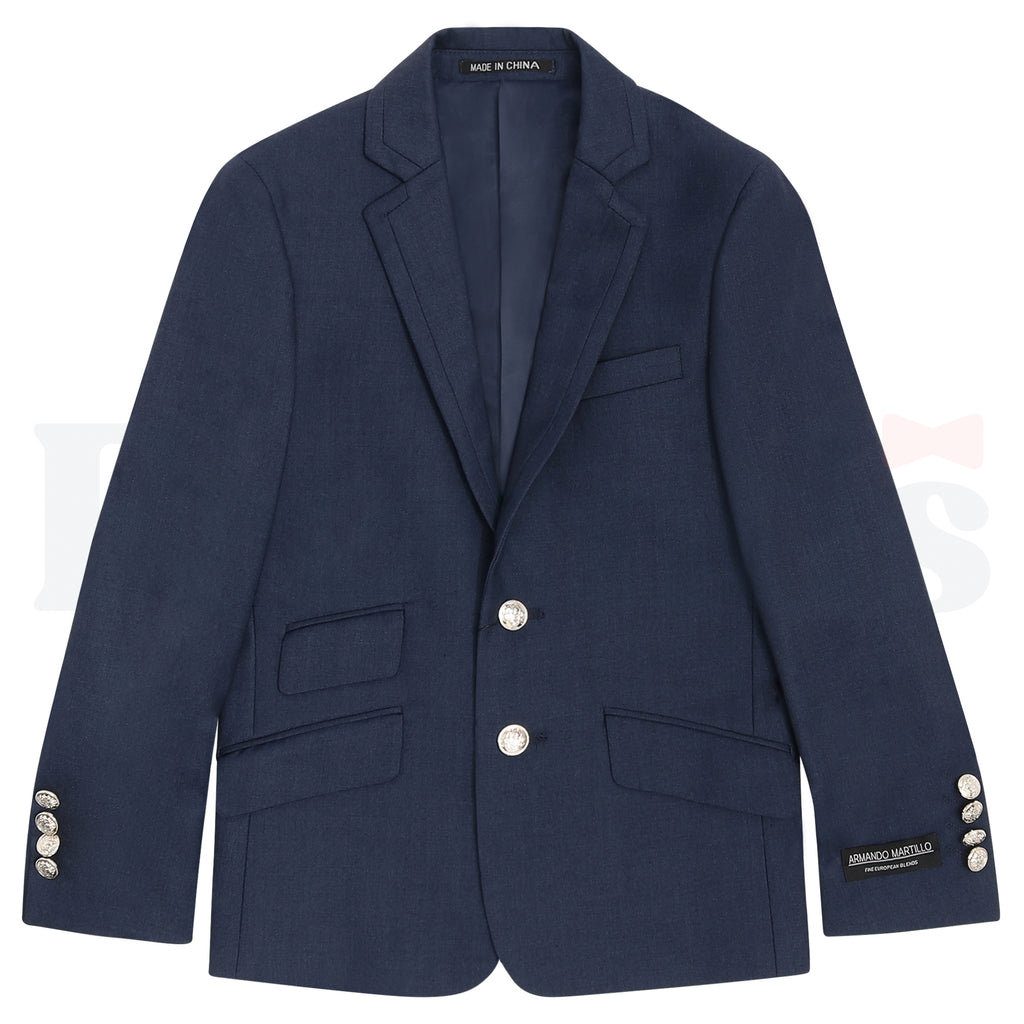 Armando Martillo Boys Slim Fit 4pc Suit - Gold Buttons - 604SL -