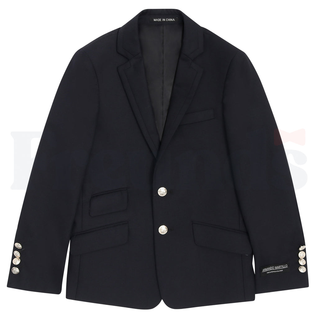 Armando Martillo Boys Slim Fit 4pc Suit - Gold Buttons - 604SL -