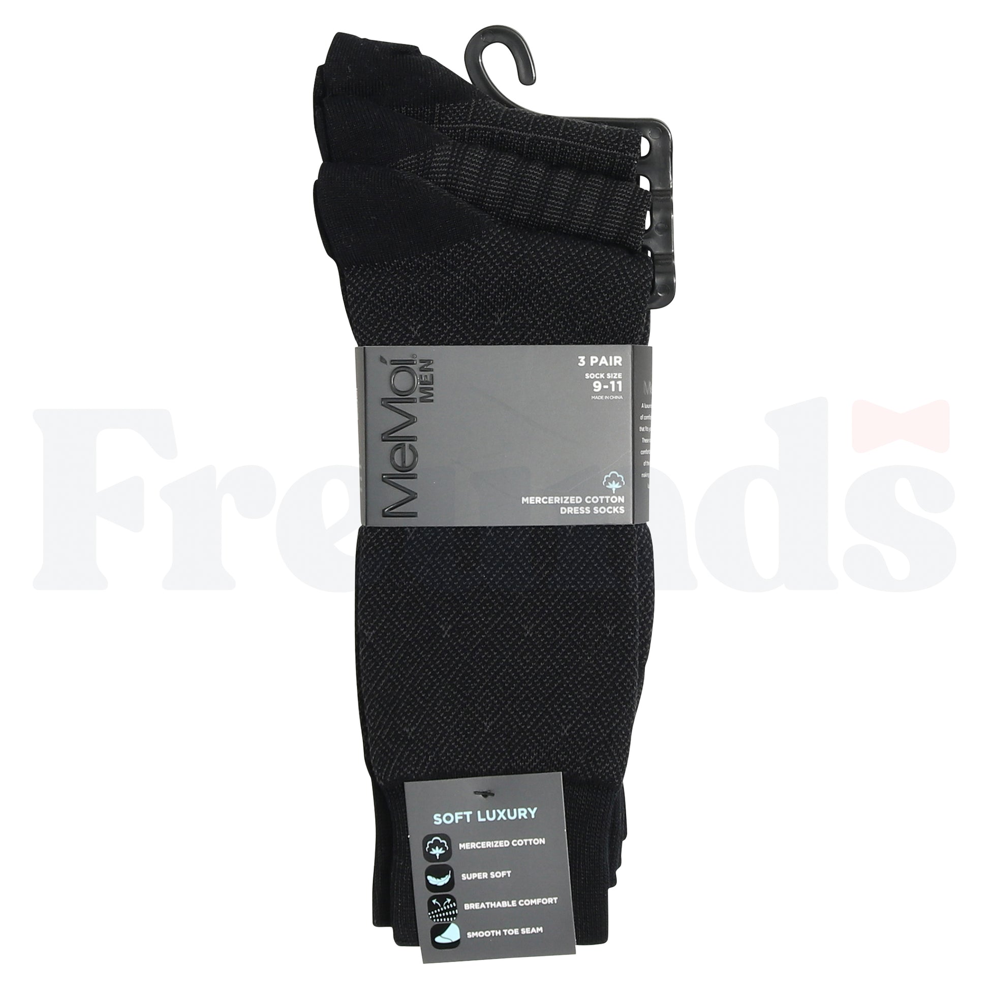MeMoi Mens Mercerized Cotton Designed Socks - 3 Pack - MM-474 -