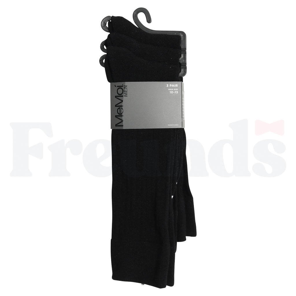 MeMoi Mens Cotton Blend White Sole Socks - 3 Pack - MM-452 -