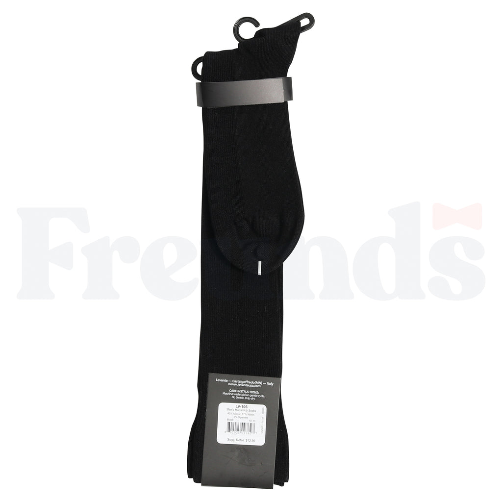 Levante Mens Modal Ribbed Long Socks - LV-106 -