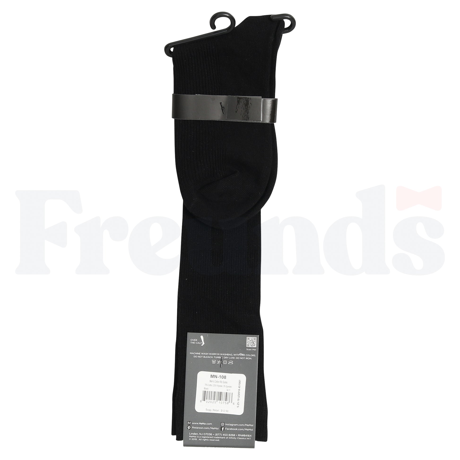 MeMoi Mens Cotton Ribbed Long Socks - MN-108 -