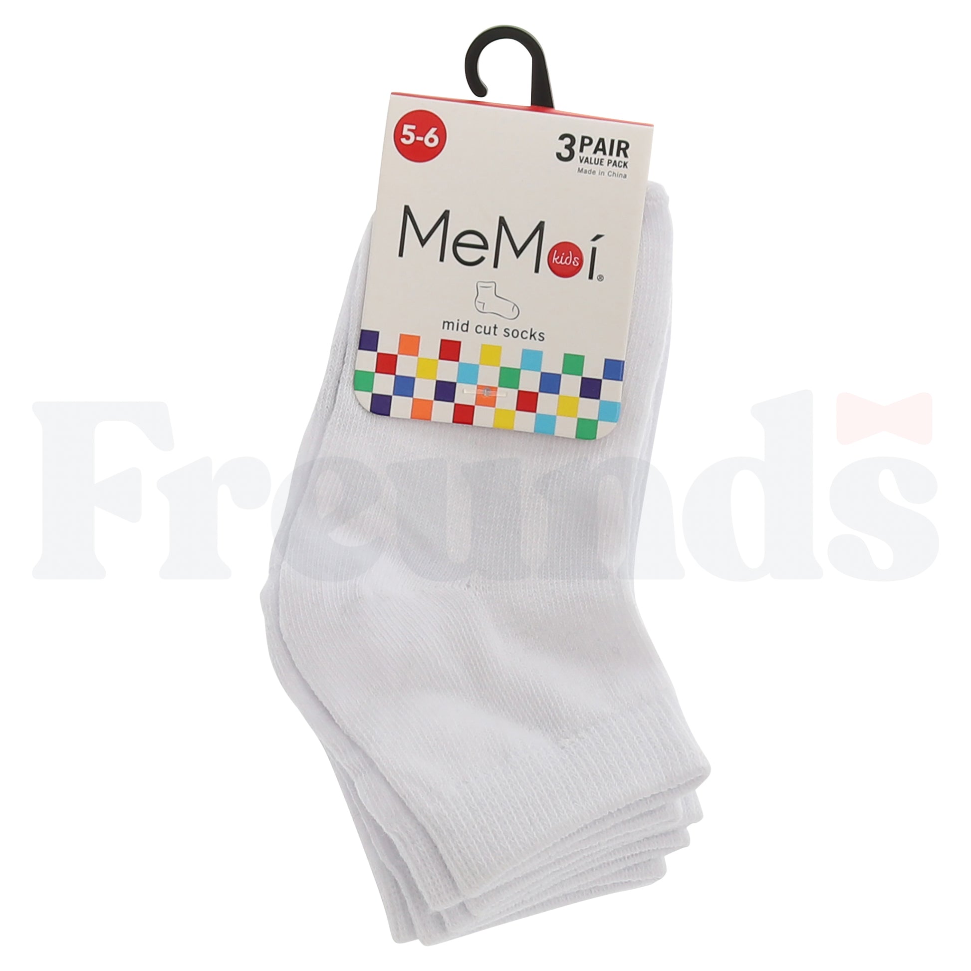 Memoi Cotton Anklets - Mid Cut - 3 Pack - MK-556 -