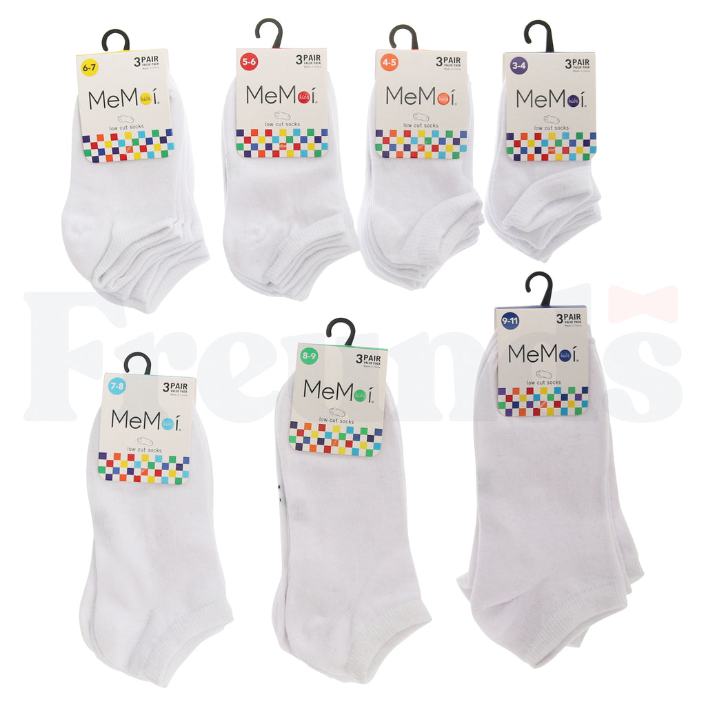 Memoi Cotton Anklets - Low Cut - 3 Pack - MK-555 -