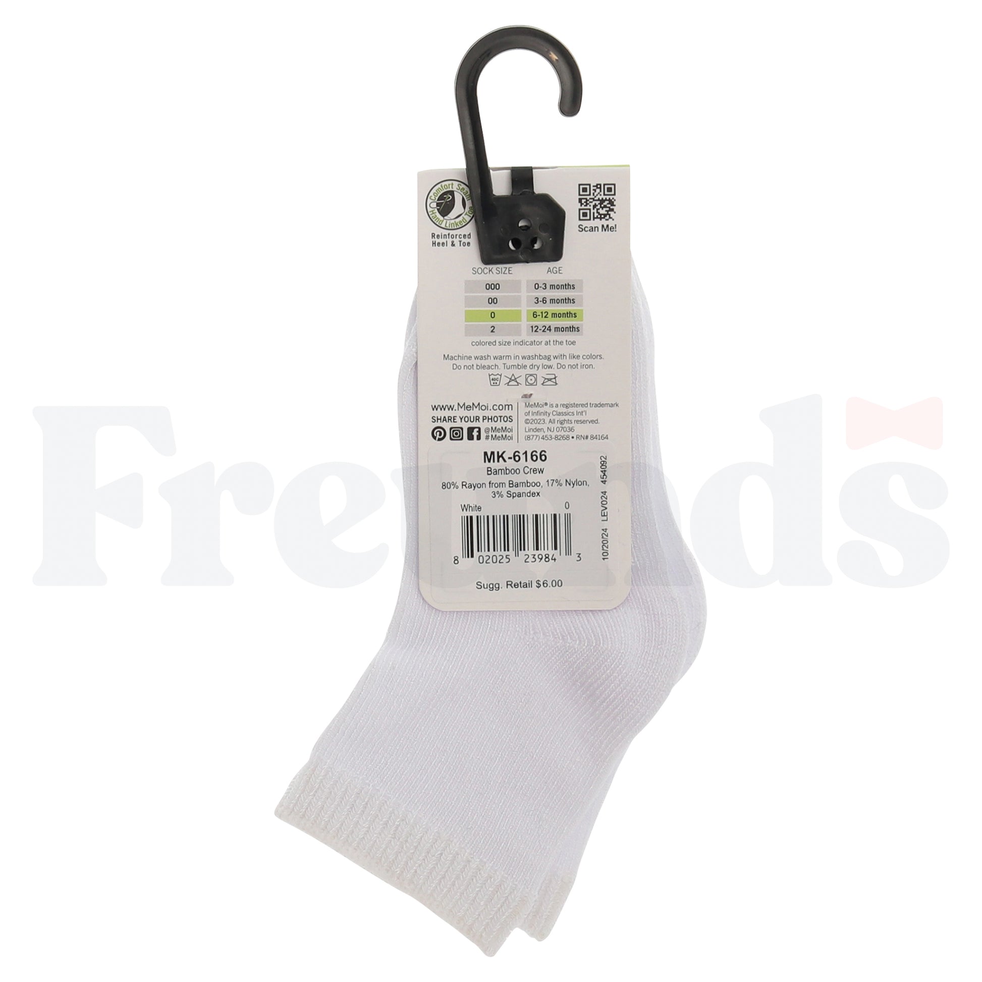 MeMoi Bamboo Crew Socks - MK-6166 -