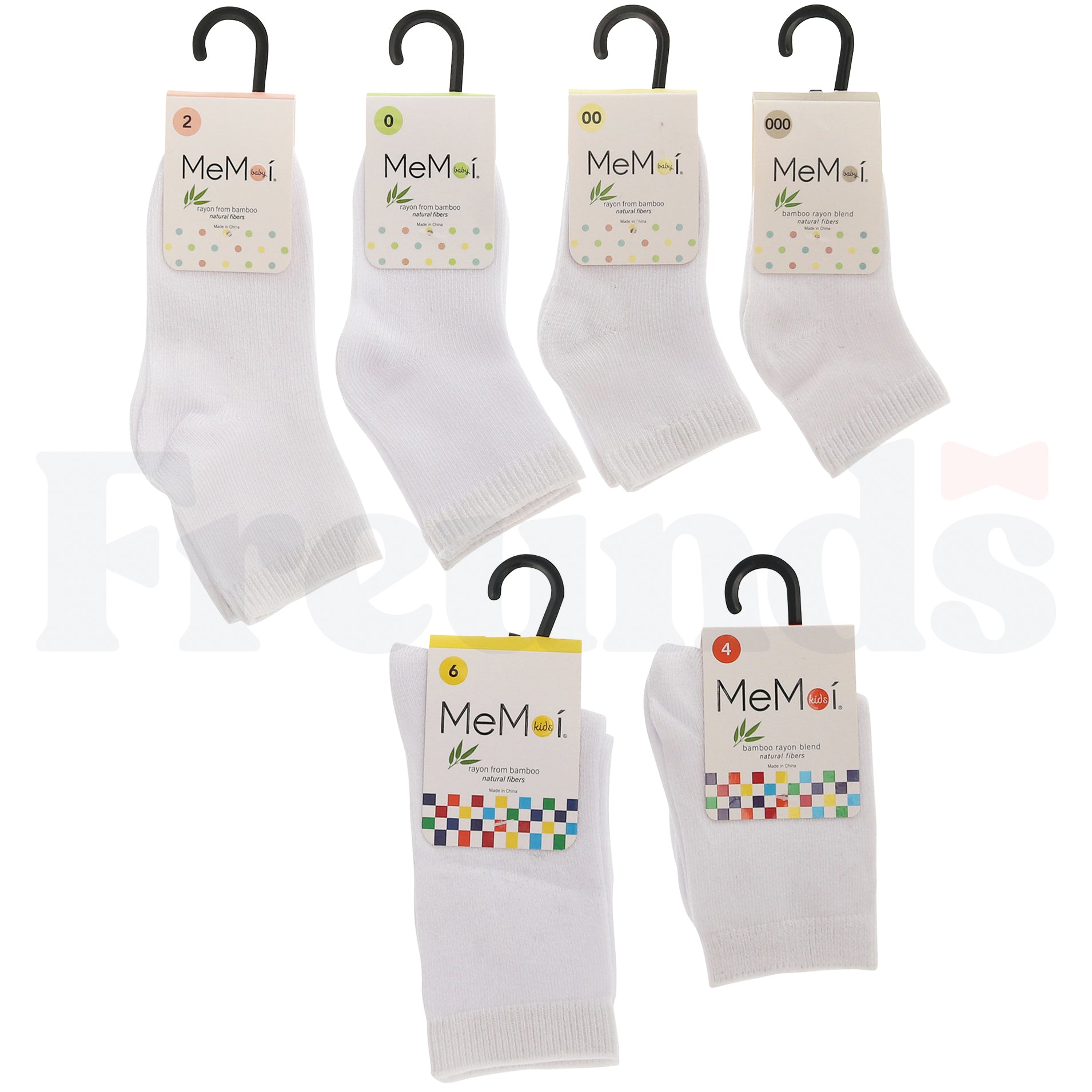 MeMoi Bamboo Crew Socks - MK-6166 -