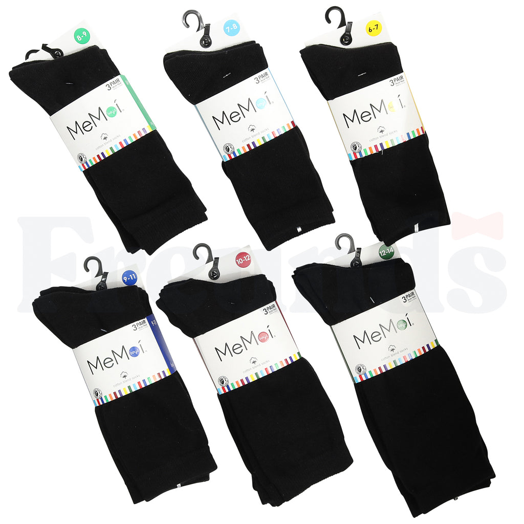 MeMoi Boys Cotton Blend Flat Crew Socks - 3 Pack - MK-10951 -