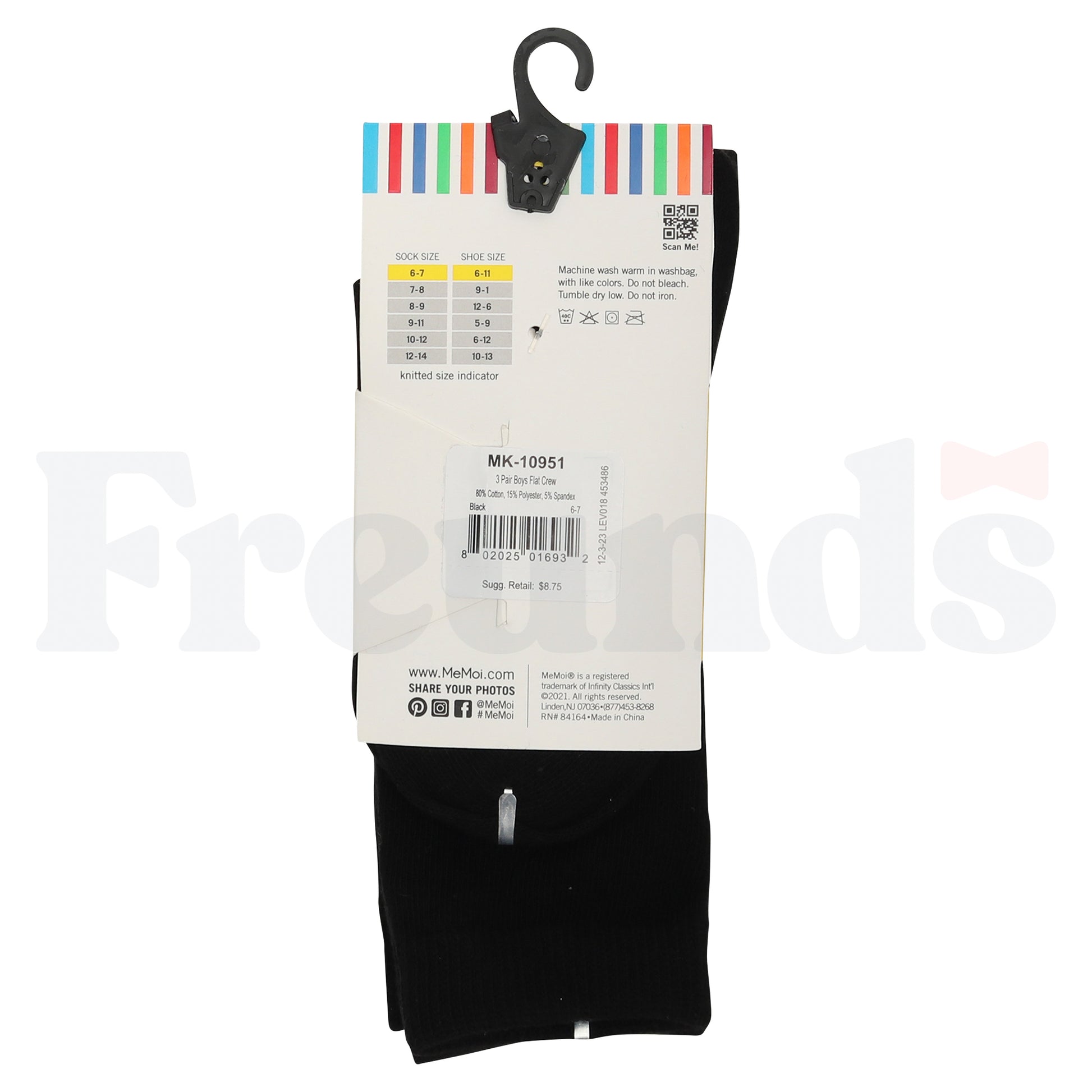 MeMoi Boys Cotton Blend Ribbed Socks - 3 Pack - MK-10950 -