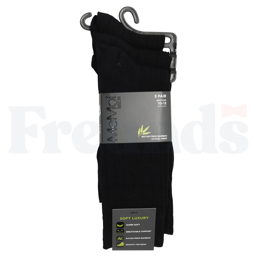 MeMoi Mens Bamboo Rayon Flat Knit Socks - 3 Pack - MM-461 -