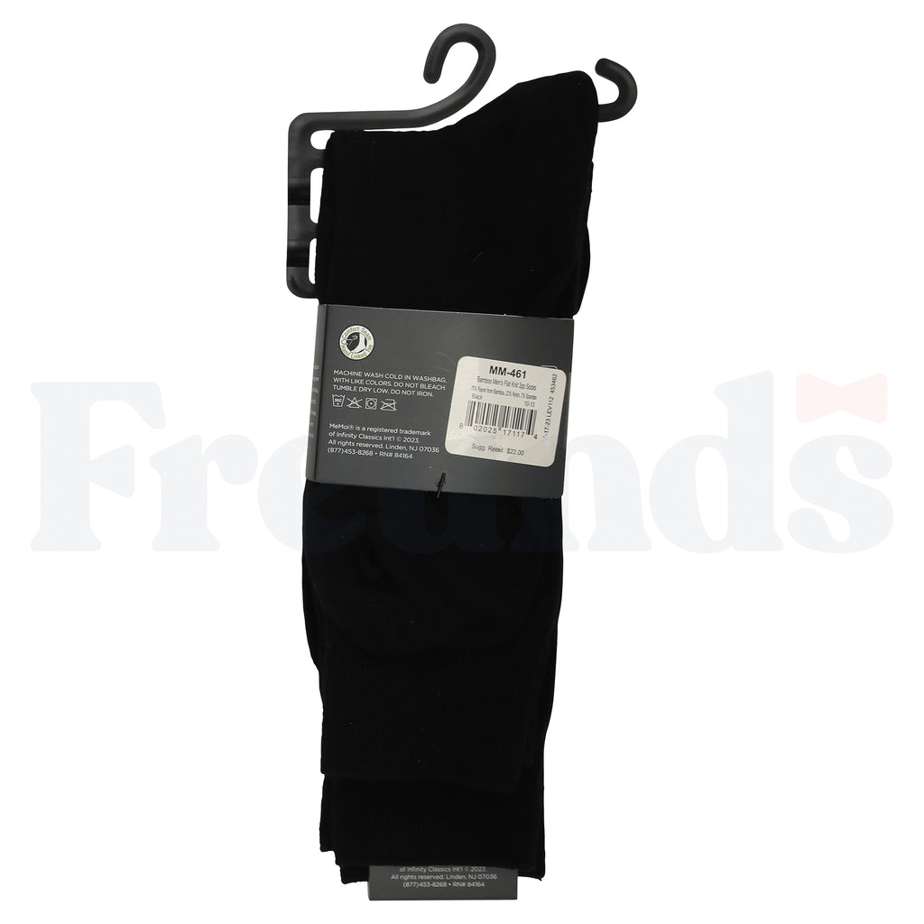 MeMoi Mens Bamboo Rayon Flat Knit Socks - 3 Pack - MM-461 -
