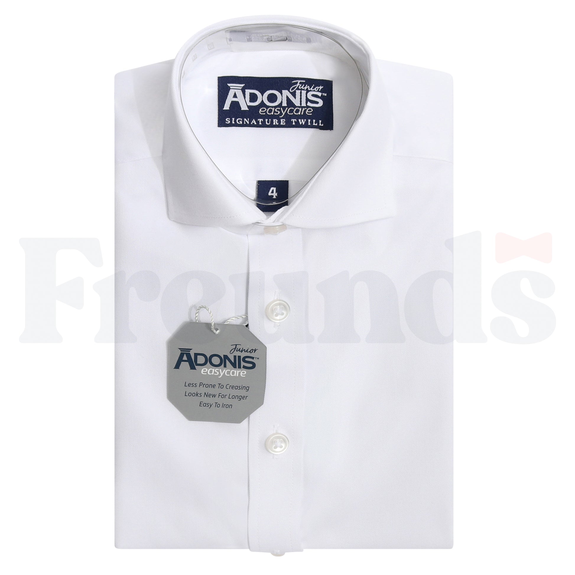 Adonis Boys Cotton Blend Easy Care Shirt - Signature Twill - Husky Fit -
