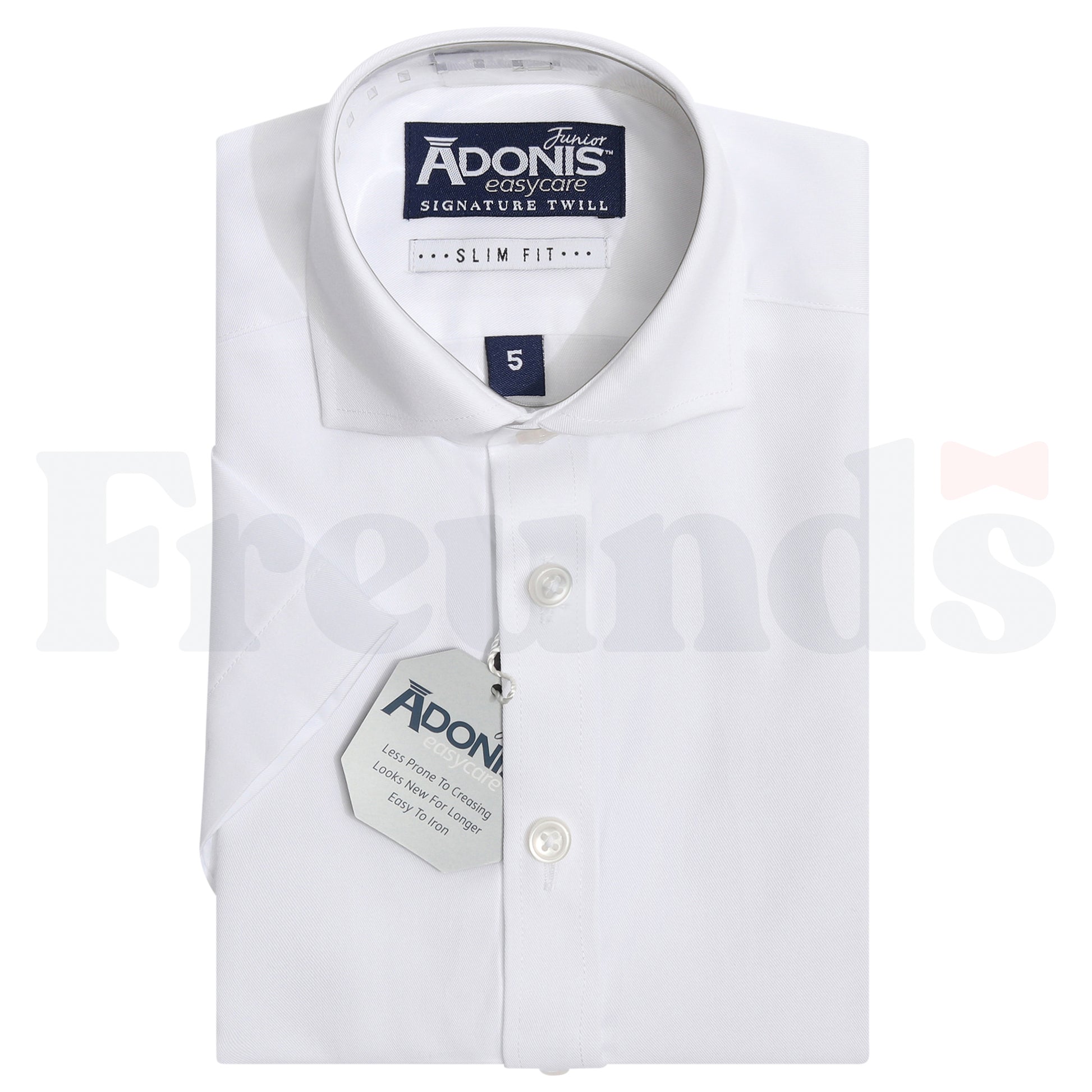 Adonis Boys Cotton Blend Easy Care Shirt - Signature Twill - Slim Fit -