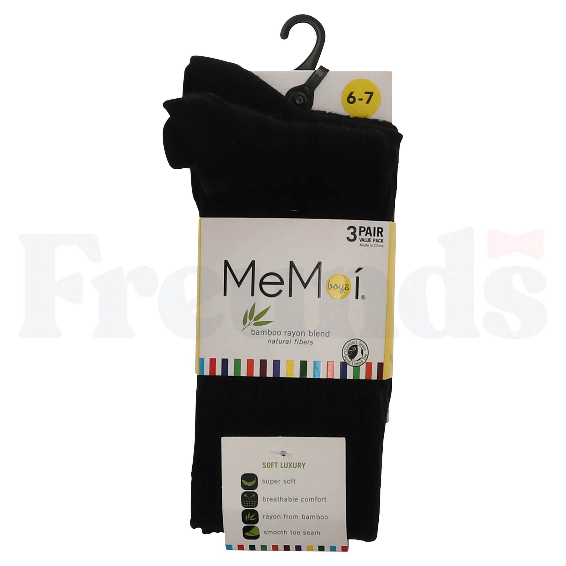 MeMoi Boys Bamboo Ribbed Socks - 3 Pack - MK-10960 -