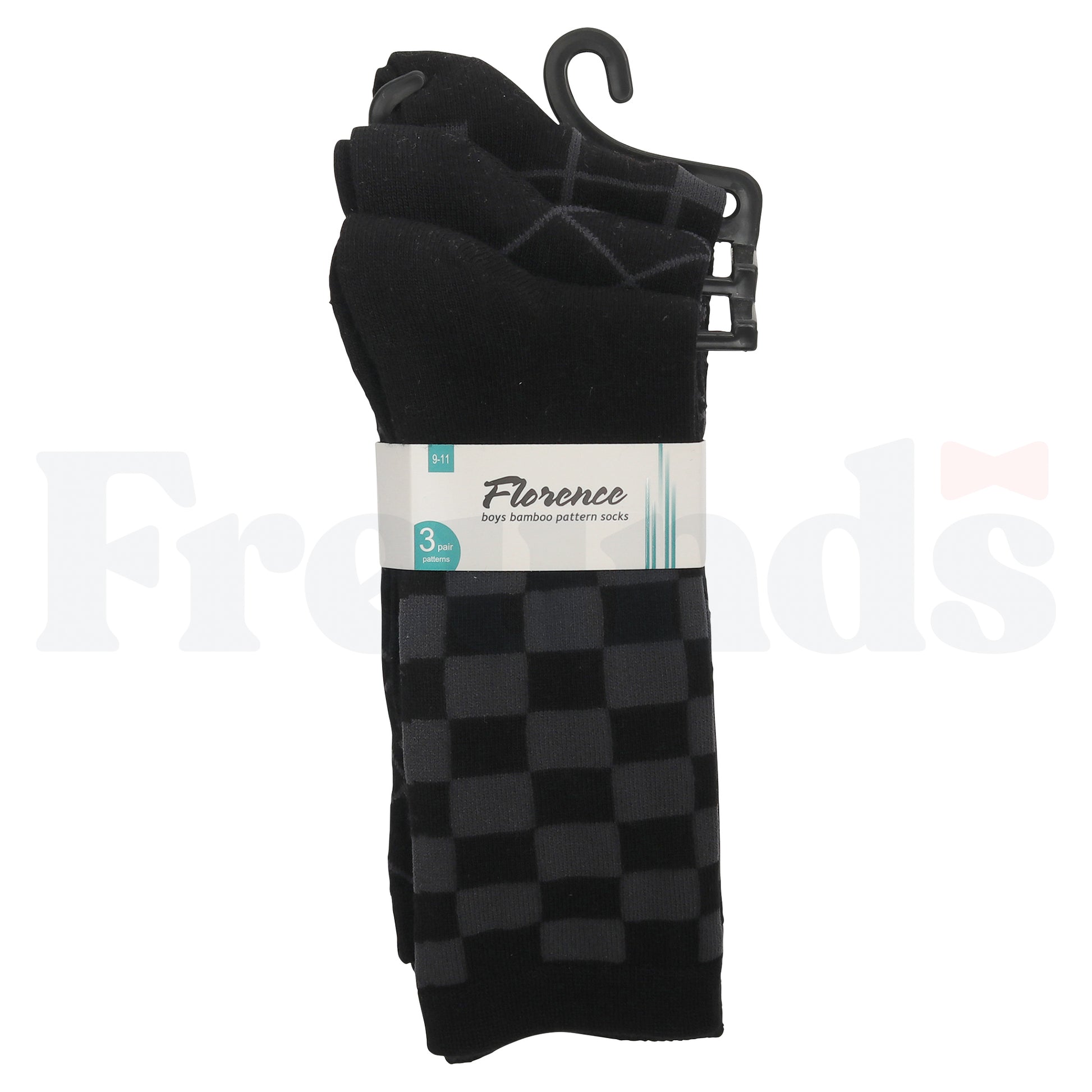 Florence Boys Bamboo Pattern Socks - 3 Pack - 178 -