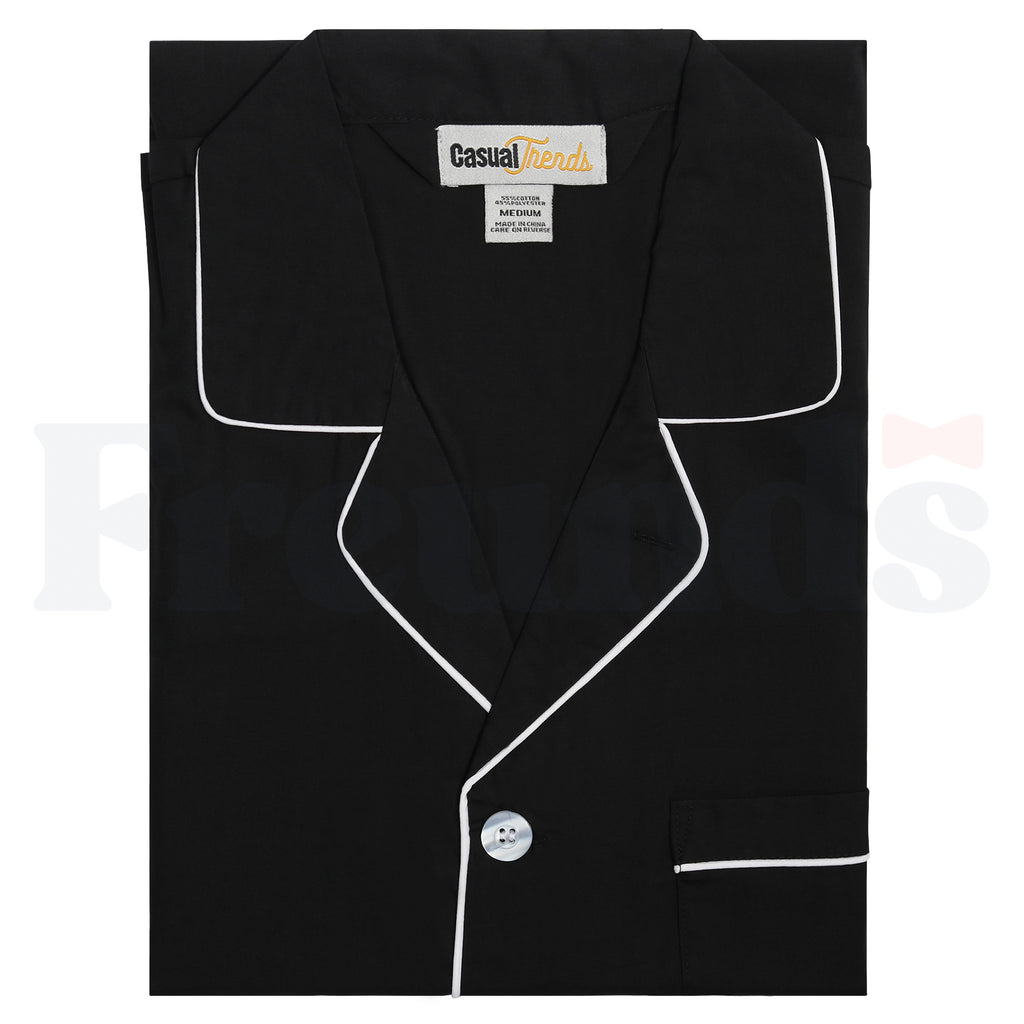 Casual Trends Mens Button Down Pajamas - Solid Design -